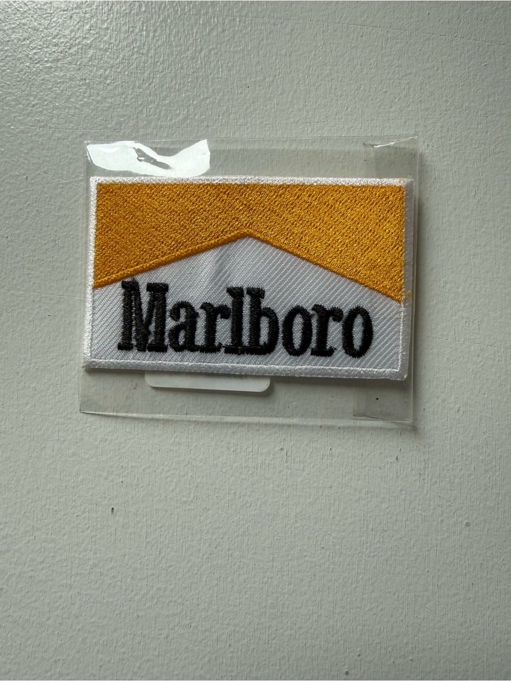 Marlboro Gold and White Embroidered sew on patch